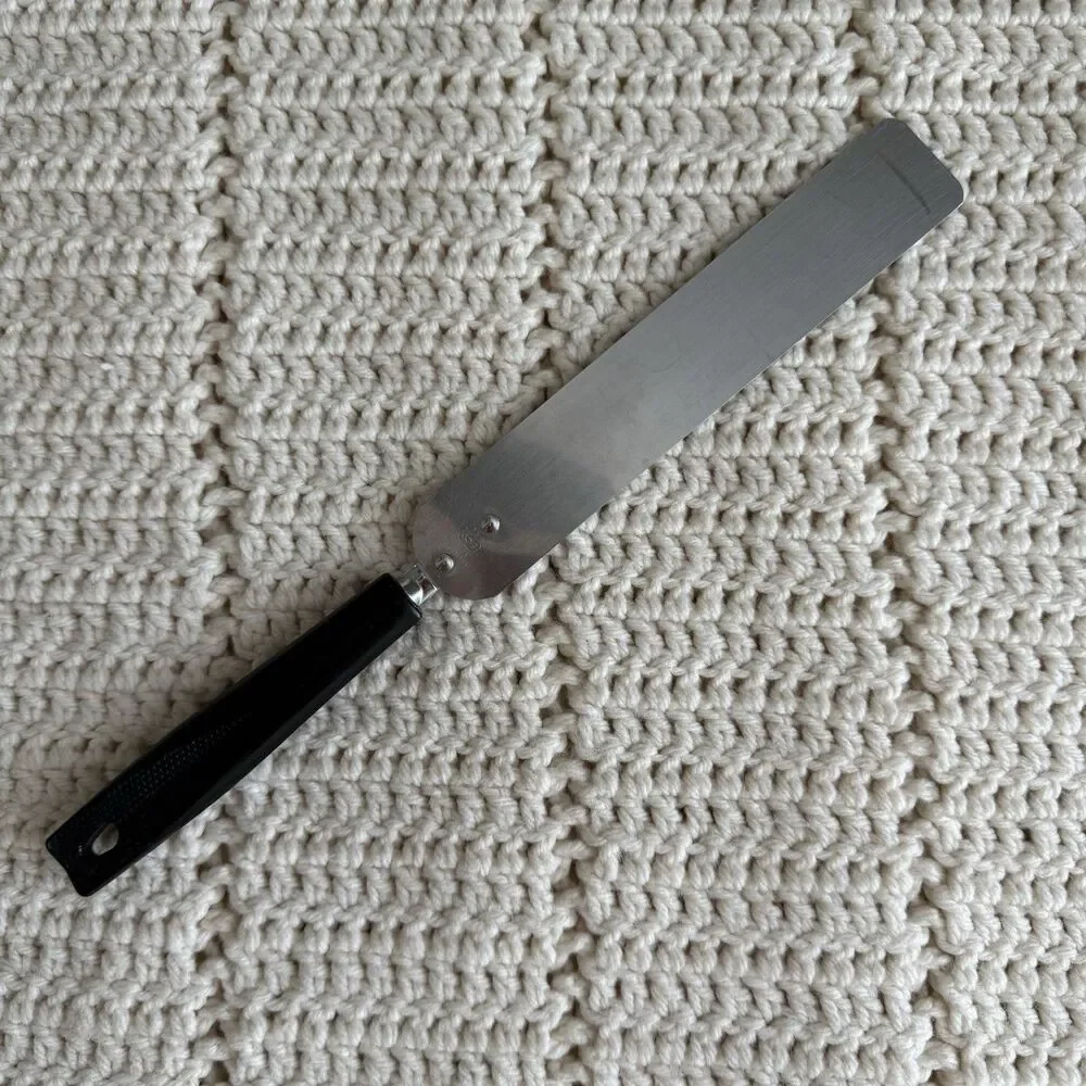 Ekco Vintage Cake Frosting Spatula Black Plastic Handle Stainless Steel Made USA